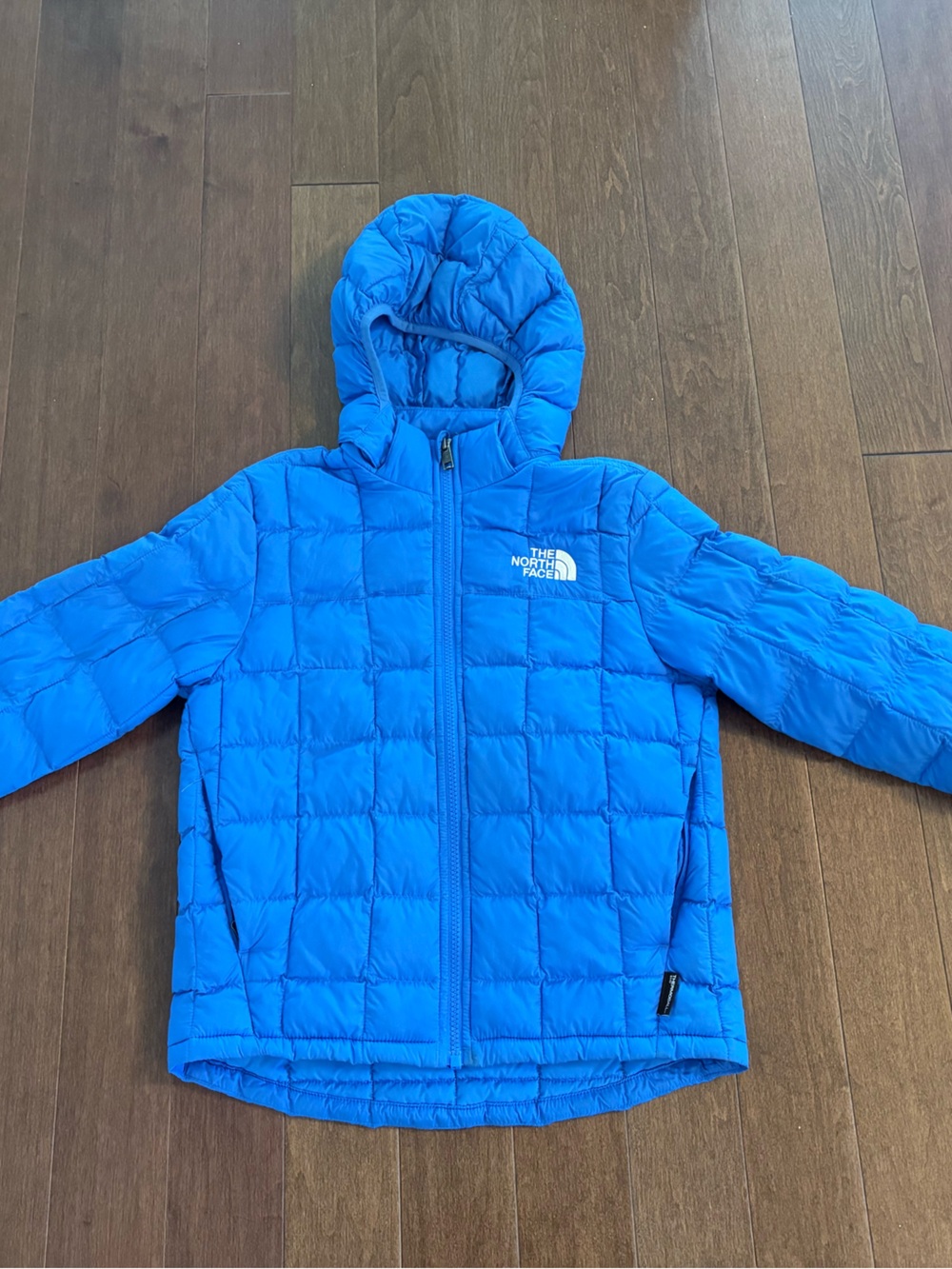 The North Face Kids Blue Thermoball Hooded Puffer Jacket